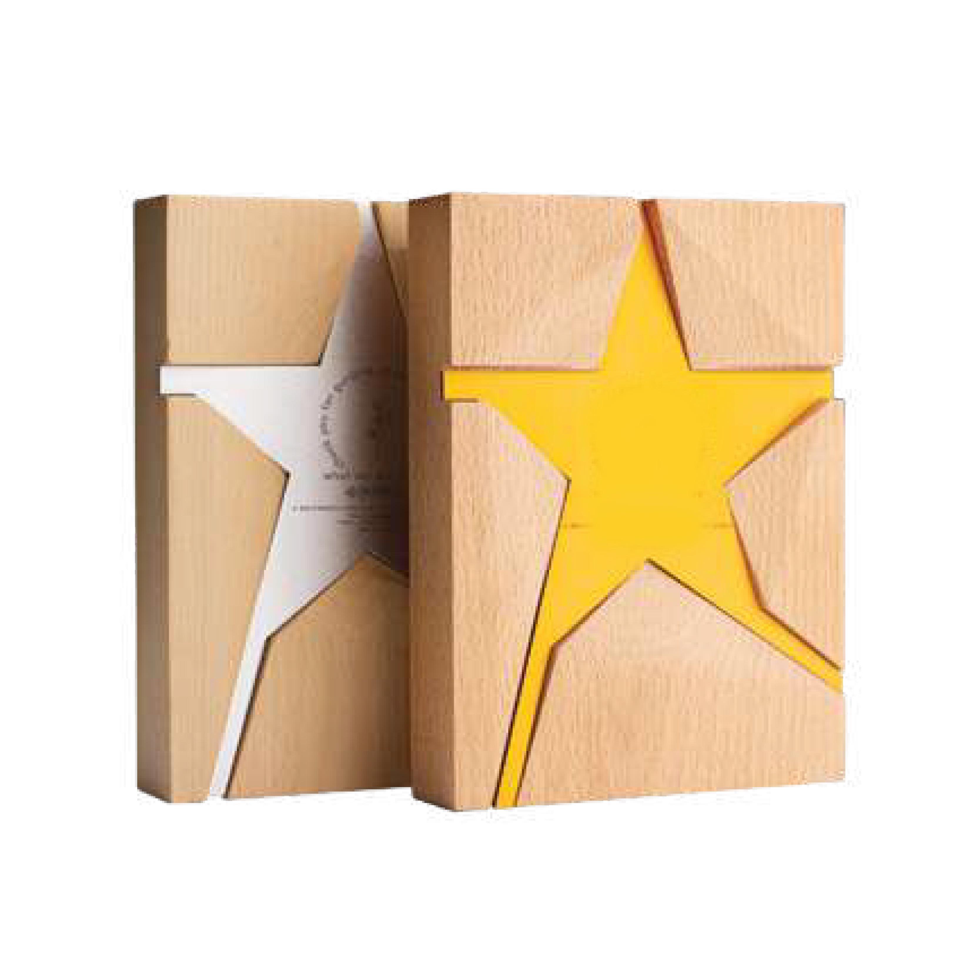 Wooden Trophy With Metal Star